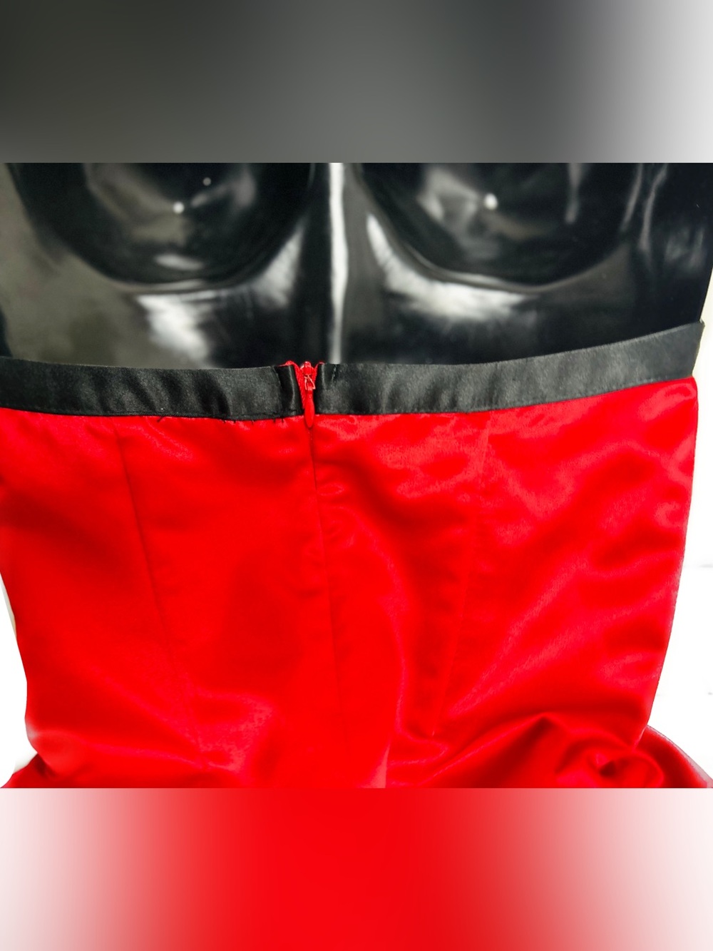 🌺 Fiesta Strapless Red A-Line Satin Cocktail Dress - Picture 13 of 15